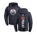 NHL Adidas Edmonton Oilers #67 Benoit Pouliot Navy Blue Backer Pullover Hoodie