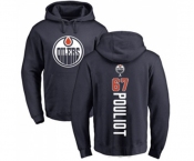 NHL Adidas Edmonton Oilers #67 Benoit Pouliot Navy Blue Backer Pullover Hoodie