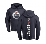 NHL Adidas Edmonton Oilers #7 Paul Coffey Navy Blue Backer Pullover Hoodie