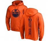 NHL Adidas Edmonton Oilers #93 Ryan Nugent-Hopkins Orange One Color Backer Pullover Hoodie