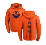 NHL Adidas Edmonton Oilers #99 Wayne Gretzky Orange One Color Backer Pullover Hoodie