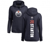 NHL Women Adidas Edmonton Oilers #20 Ryan Stanton Navy Blue Backer Pullover Hoodie