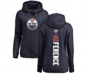 NHL Women Adidas Edmonton Oilers #21 Andrew Ference Navy Blue Backer Pullover Hoodie