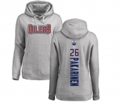 NHL Women Adidas Edmonton Oilers #26 Iiro Pakarinen Ash Backer Pullover Hoodie