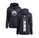 NHL Women Adidas Edmonton Oilers #83 Matt Benning Navy Blue Backer Pullover Hoodie