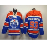 nhl jerseys edmonton oilers #93 nugent-hopkins blue [pullover hooded sweatshirt]
