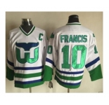 Hartford Whalers #10 Ron Francis White CCM Throwback Stitched NHL Jersey