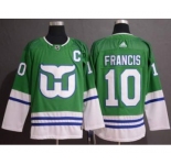 Men's Hartford Whalers #10 Ron Francis Green Stitched Hockey Jersey