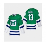 Men's Hartford Whalers #13 Warren Foegele 2019-20 Heritage Authentic Player Hockey Jersey Green