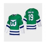 Men's Hartford Whalers #19 Dougie Hamilton 2019-20 Heritage Authentic Player Hockey Jersey Green