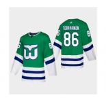 Men's Hartford Whalers #86 Teuvo Teravainen 2019-20 Heritage Authentic Player Hockey Jersey Green
