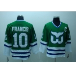 nhl hartford whalers #10 francis ccm green