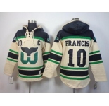 nhl jerseys hartford whalers #10 francis black-cream[pullover hooded sweatshirt][patch C]