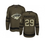 Adidas Minnesota Wild #29 Jason Pominville Green Salute to Service Stitched NHL Jersey