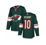Men Adidas Minnesota Wild #10 Chris Stewart Green Home Authentic Stitched NHL Jersey