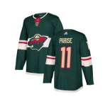 Men Adidas Minnesota Wild #11 Zach Parise Green Home Authentic Stitched NHL Jersey