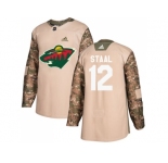 Men Adidas Minnesota Wild #12 Eric Staal Camo Authentic 2017 Veterans Day Stitched NHL Jersey