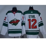 Men Adidas Minnesota Wild #12 Eric Staal White Road Authentic Stitched NHL Jersey