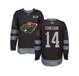 Men Adidas Minnesota Wild #14 Joel Eriksson Ek Black 1917-2017 100th Anniversary Stitched NHL Jersey