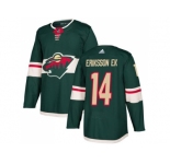 Men Adidas Minnesota Wild #14 Joel Eriksson Ek Green Home Authentic Stitched NHL Jersey