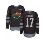 Men Adidas Minnesota Wild #17 Marcus Foligno Black 1917-2017 100th Anniversary Stitched NHL Jersey