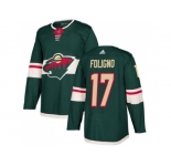 Men Adidas Minnesota Wild #17 Marcus Foligno Green Home Authentic Stitched NHL Jersey