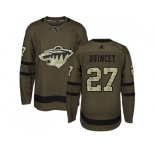 Men Adidas Minnesota Wild #27 Kyle Quincey Green Salute to Service Stitched NHL Jersey