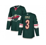 Men Adidas Minnesota Wild #3 Charlie Coyle Green Home Authentic Stitched NHL Jersey