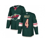 Men Adidas Minnesota Wild #4 Mike Reilly Green Home Authentic Stitched NHL Jersey