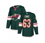 Men Adidas Minnesota Wild #63 Tyler Ennis Green Home Authentic Stitched NHL Jersey
