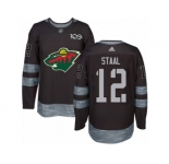 Men's Adidas Minnesota Wild #12 Eric Staal Authentic Black 1917-2017 100th Anniversary NHL Jersey