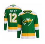 Men's Minnesota Wild #12 Matt Boldy Green 2022-23 Reverse Retro Stitched Jersey