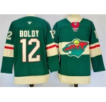 Men's Minnesota Wild #12 Matt Boldy Green 2024-25 Home Stitched Hockey Jersey