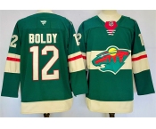 Men's Minnesota Wild #12 Matt Boldy Green 2024-25 Home Stitched Hockey Jersey