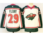Men's Minnesota Wild #29 Marc-Andre Fleury White 2025 25th Anniversary Stitched Hockey Jersey