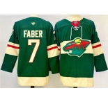Men's Minnesota Wild #7 Brock Faber Green 2024-25 Home Stitched Hockey Jersey