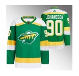 Men's Minnesota Wild #90 Marcus Johansson Green 2022-23 Reverse Retro Stitched Jersey
