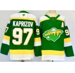 Men's Minnesota Wild #97 Kirill Kaprizov Green 2024-25 Alternate With A Patch Stitched Hockey Jersey