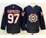 Men's Minnesota Wild #97 Kirill Kaprizov Navy 2024-25 Stitched Hockey Jersey