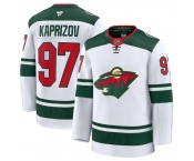 Men's Minnesota Wild #97 Kirill Kaprizov White 2024-25 Away Stitched Hockey Jersey