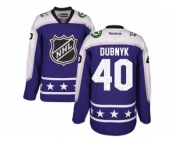 Men's Reebok Minnesota Wild #40 Devan Dubnyk Authentic Purple Central Division 2017 All-Star NHL Jersey