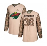 Men's Wild #36 Mats Zuccarello Camo 2017 Veterans Day Stitched Hockey Jersey