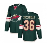 Men's Wild #36 Mats Zuccarello Green Home Stitched Hockey Jersey