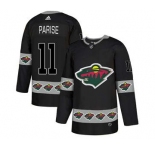 Minnesota Wild #11 Zach Parise Black Team Logos Fashion Jersey