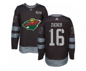 Minnesota Wild #16 Jason Zucker Black 1917-2017 100th Anniversary Stitched NHL Jersey