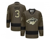 Minnesota Wild #3 Charlie Coyle Green Salute to Service Stitched NHL Jersey
