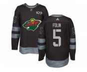 Minnesota Wild #5 Christian Folin Black 1917-2017 100th Anniversary Stitched NHL Jersey