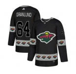 Minnesota Wild #64 Mikael Granlund Black Team Logos Fashion Jersey