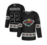 Wild #22 Nino Niederreiter Black Team Logo Fashion Stitched Hockey Jersey