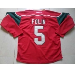 nhl jerseys minnesota wild #5 folin red